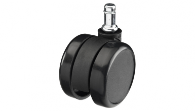 Black 65mm Twin Hard Wheel Caster - N44810 photo